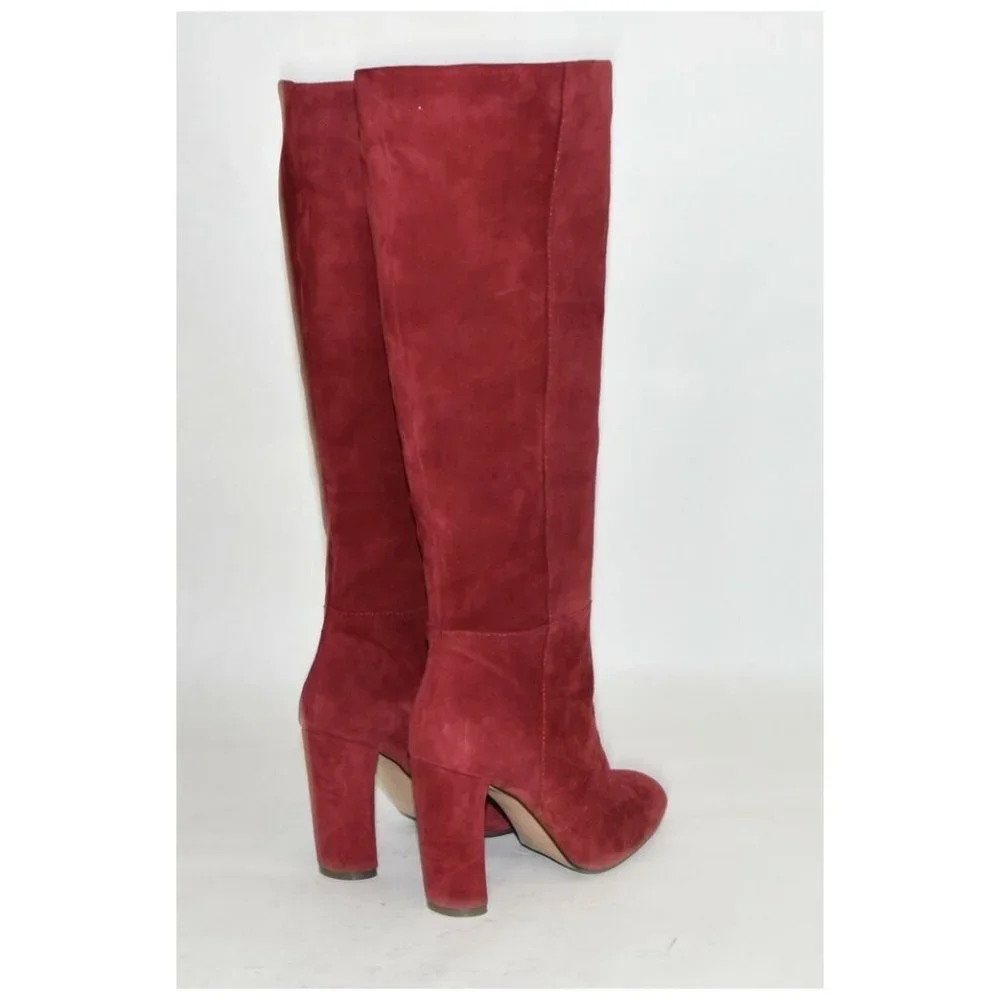 New! VINCE CAMUTO Femmie Tall Shaft Boot Red Suede Size 6.5 M T2 - Picture 4 of 8